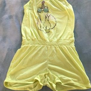 Old navy kid’s romper with cat picture size 10/12